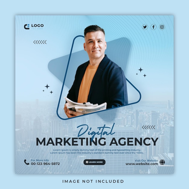 Digital Marketing Agency clean and promotional social media post template