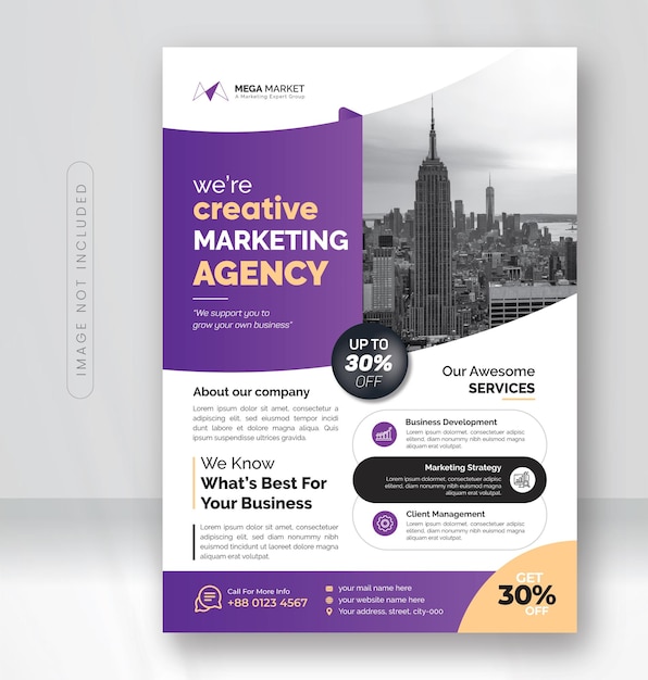 digital marketing agency corporate business flyer design creative business flyer template