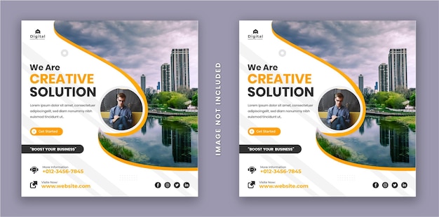 Digital marketing agency and corporate business flyer square instagram social media post banner