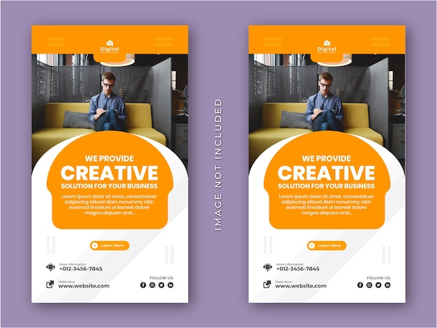 Digital marketing agency corporate business flyer square instagram stories social media post banner