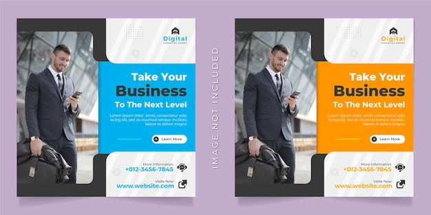 Vector digital marketing agency and corporate business flyer square social media instagram post or web banner template