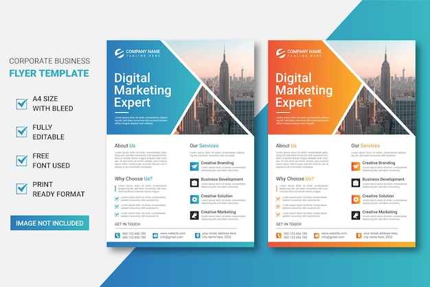 Digital marketing agency corporate business flyer template