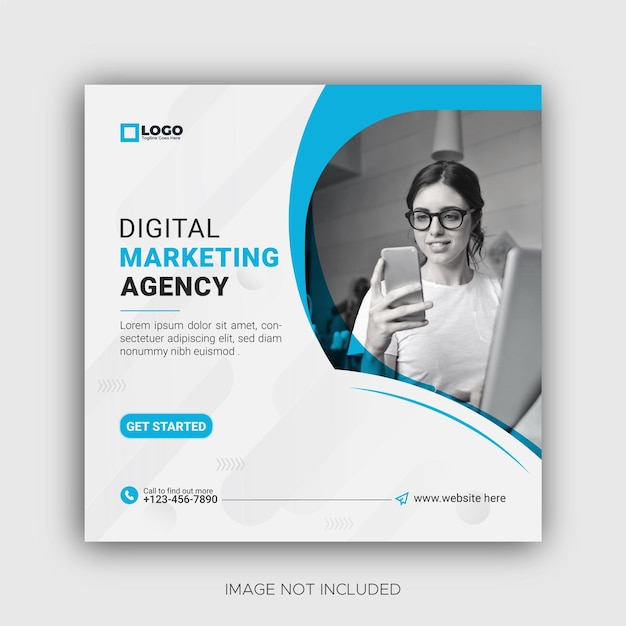 Digital marketing agency and corporate business instagram social media post banner template