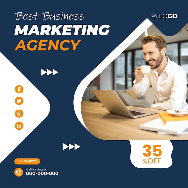 Vector digital marketing agency and corporate business instragram social media post template banner