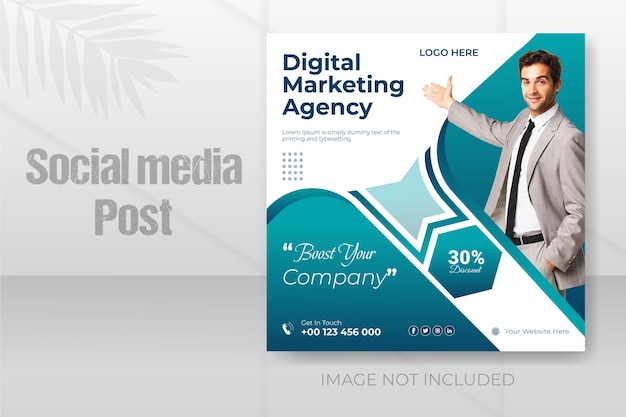 Digital marketing agency and corporate business instragram social media post template banner