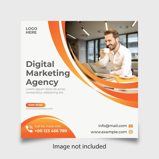 digital marketing agency Corporate company promotion social media flyer template Premium Psd