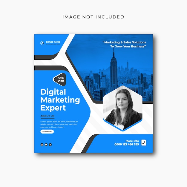 Digital marketing agency corporate design for instagram promotion post template