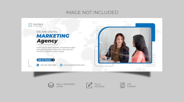 Vector digital marketing agency and corporate facebook cover banner design template
