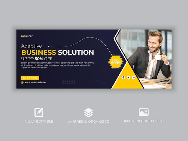 Vector digital marketing agency and corporate facebook cover design template