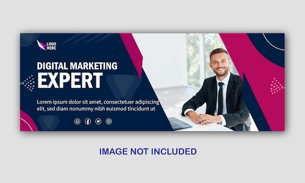 Vector digital marketing agency and corporate facebook cover template
