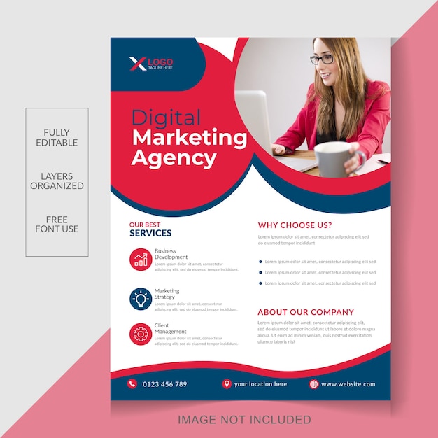 Digital marketing agency and corporate flyer design template