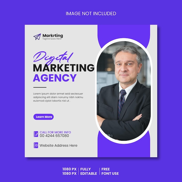 Digital marketing agency and corporate instagram post and social media banner template