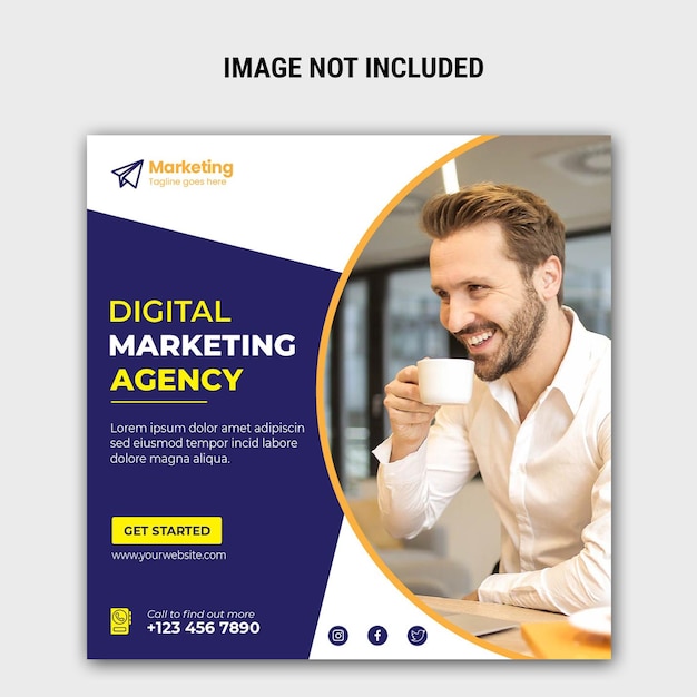 Digital marketing agency and corporate instagram social media post template