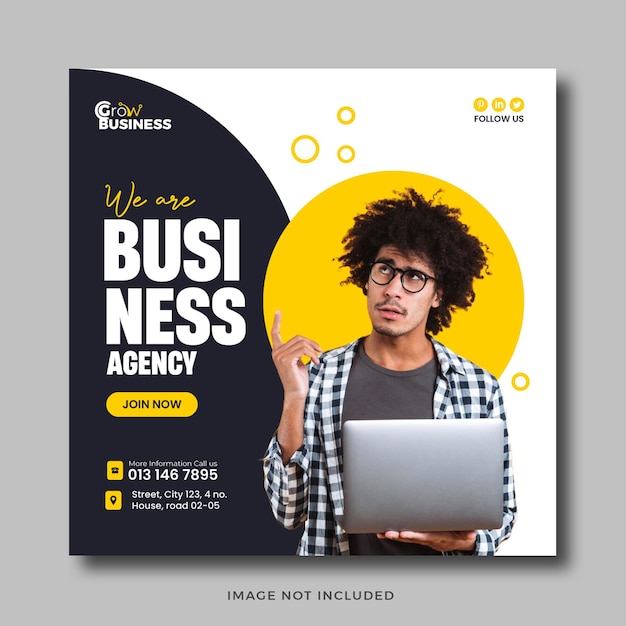 Digital marketing agency and corporate social media banner or instagram post template