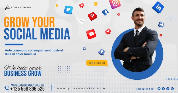 Digital marketing agency and corporate social media banner or Instagram post template