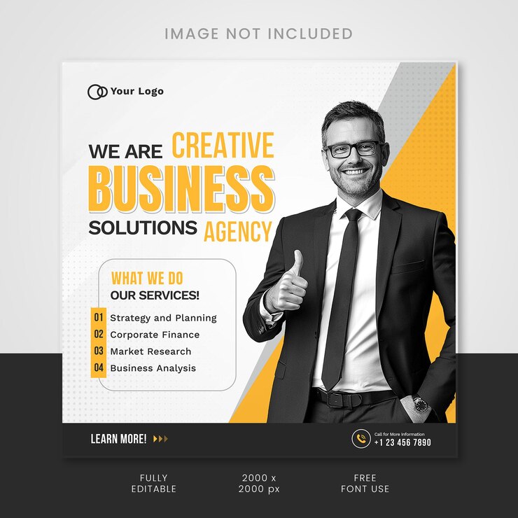 Digital marketing agency and corporate social media banner or Instagram post template
