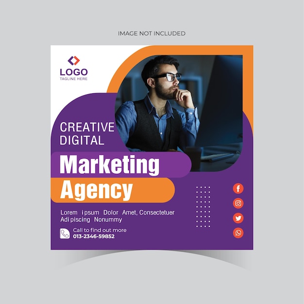 Digital marketing agency and corporate social media design premium vector