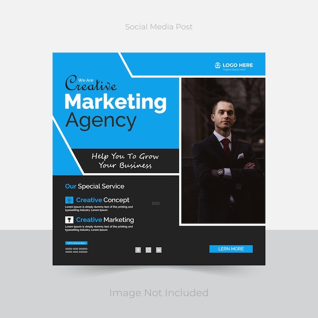 Digital marketing agency and corporate social media instagram post template