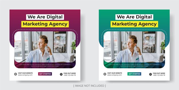 digital marketing agency and corporate social media instagram post template