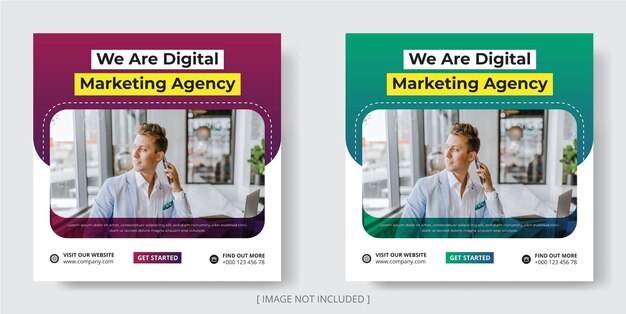 Digital marketing agency and corporate social media instagram post template