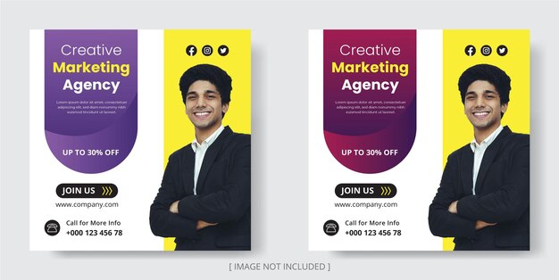 Digital marketing agency and corporate social media instagram post template