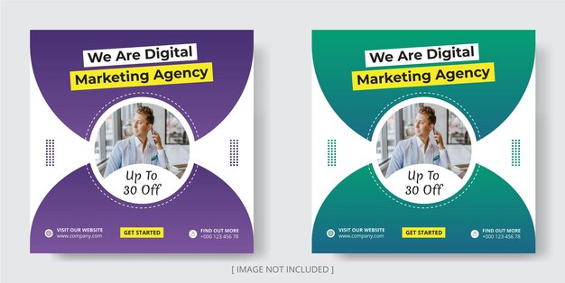digital marketing agency and corporate social media instagram post template