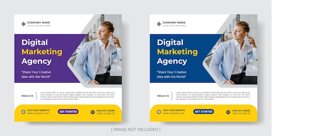 Digital marketing agency and corporate social media instagram post template