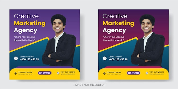 digital marketing agency and corporate social media instagram post template