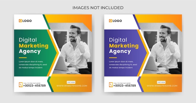 Digital marketing agency and corporate social media post banner template