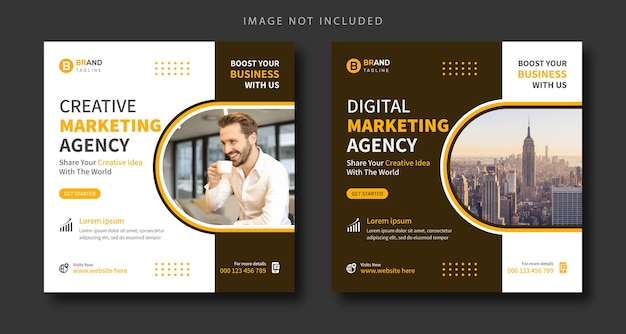 Digital marketing agency and corporate social media post creative square business flyer template