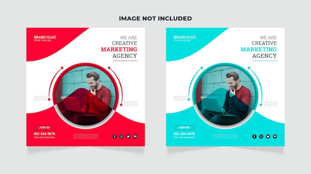 디지털 마케팅 대행사 기업 소셜 미디어 게시물 및 인스타그램 게시물 디자인 템플릿