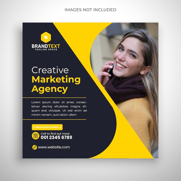 Digital marketing agency and corporate social media post square design template