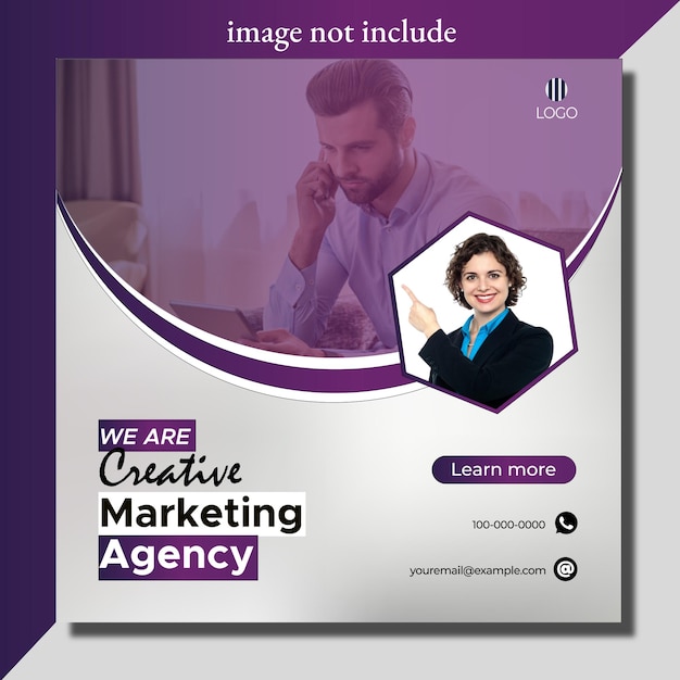 Digital marketing agency and corporate social media post templat free psd