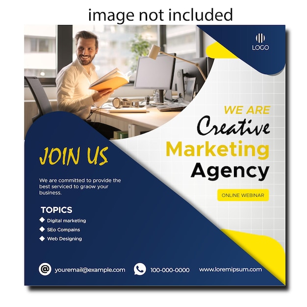 Digital marketing agency and corporate social media post templat Free