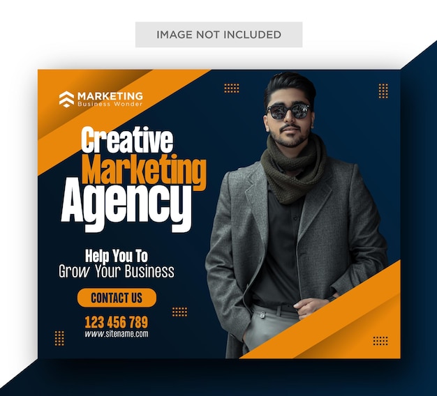 Digital marketing agency and corporate social media post template bann