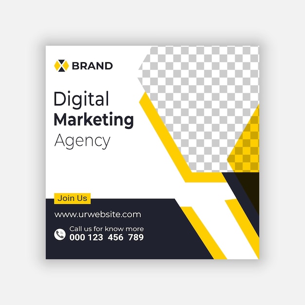 Digital marketing agency and corporate social media post template
Digital Marketing Agency Banner