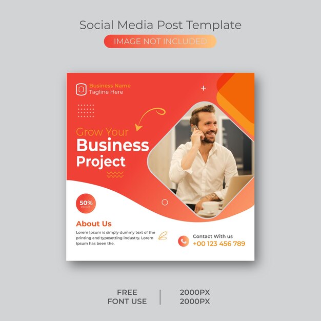 Digital marketing agency or corporate social media post template premium vector