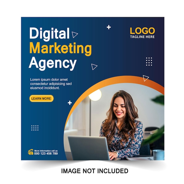 Digital marketing agency and corporate social media post template Premium vector