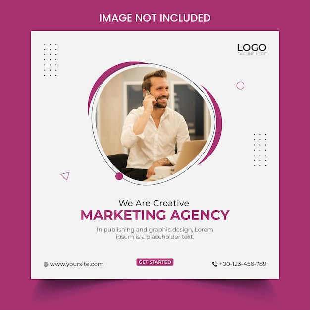 Digital marketing agency and corporate social media post template premium vector