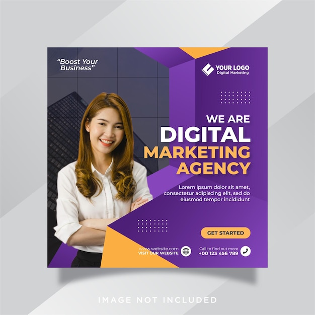 디지털 마케팅 대행사 및 기업 소셜 미디어 게시물 템플릿