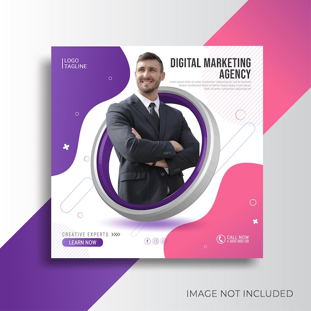 Vector digital marketing agency and corporate social media post template