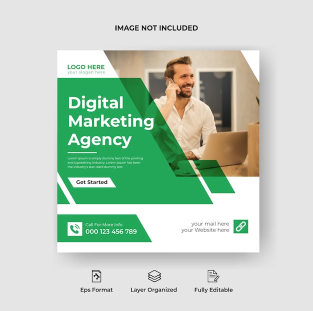 Digital marketing agency and corporate social media post template