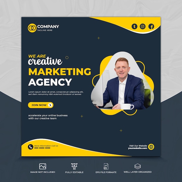 Digital marketing agency and corporate social media post template