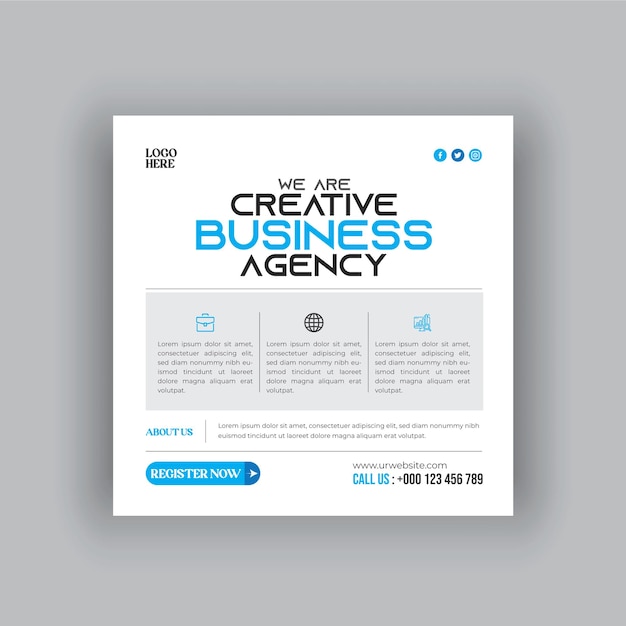 Vector digital marketing agency and corporate social media post template