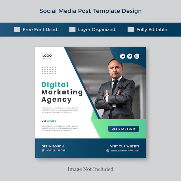 digital marketing agency and corporate social media post template