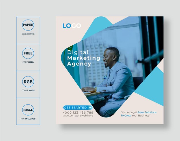 Digital marketing agency and corporate social media post template