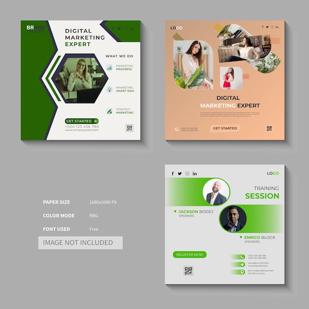 Vector digital marketing agency and corporate social media post template