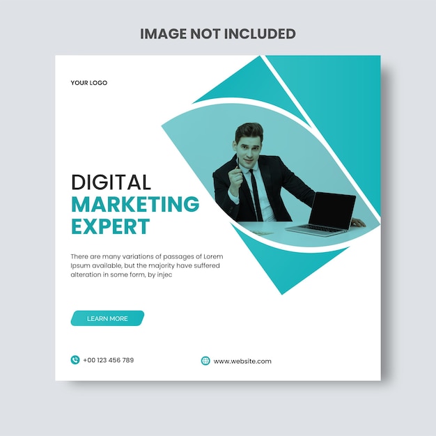 Vector digital marketing agency and corporate social media post template