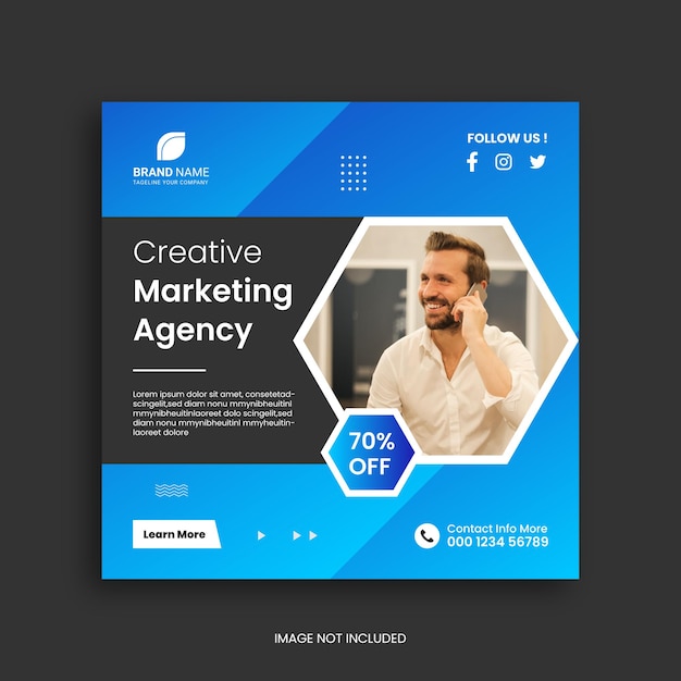 Vector digital marketing agency and corporate social media post template