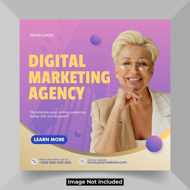 Digital marketing agency and corporate social media post template